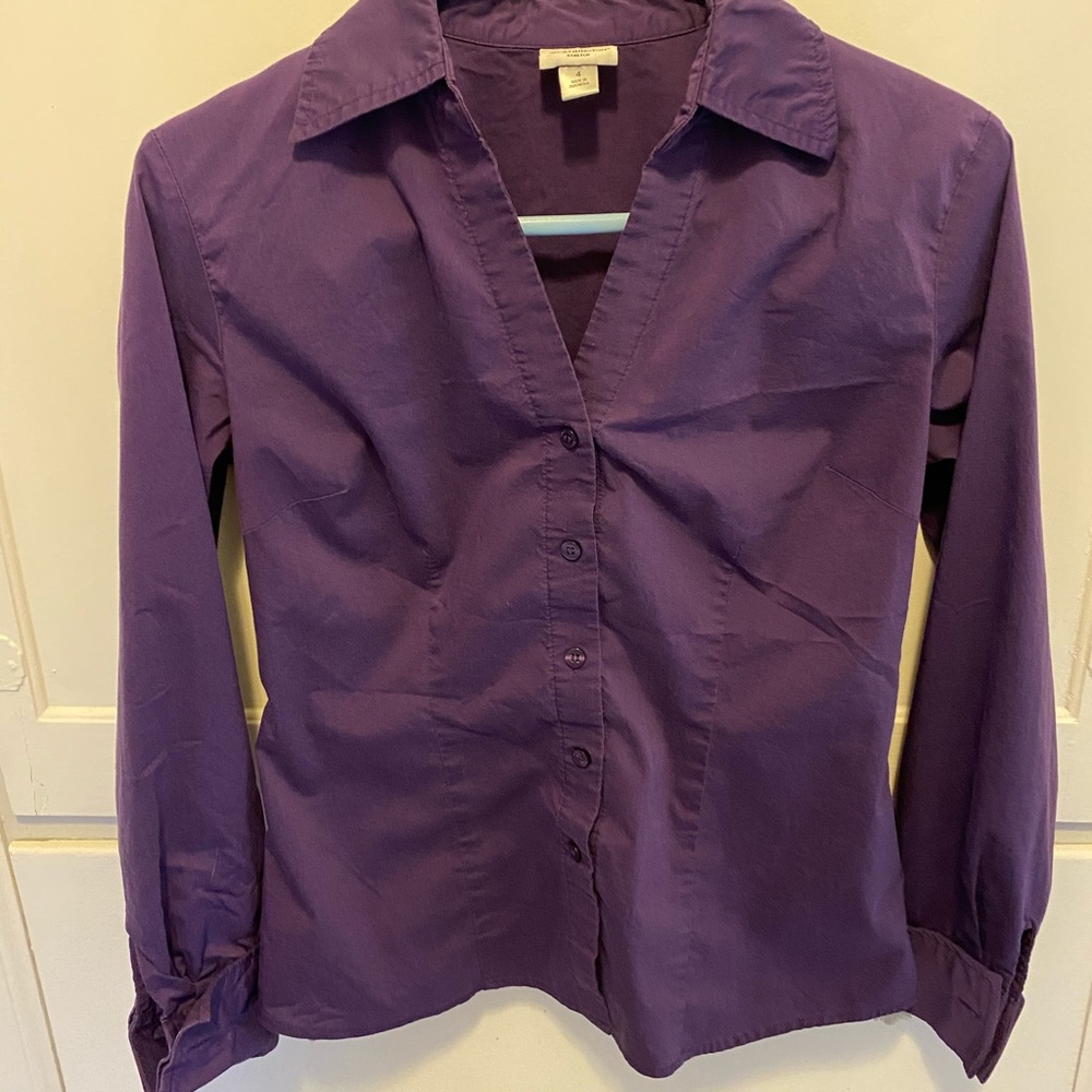 Purple button up blouse